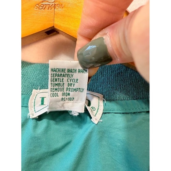 Vintage Izod Golf Windbreaker, Men's Large - Green Teal, Pullover, V Neck, 90s - Picture 7 of 10